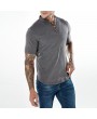 Mens Fashion Bust Bandages Tees V-neck Short Sleeve Regular Fit Casual Cotton T Shirts