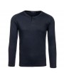 Mens 100%Cotton Breathable Cozy Solid Color Long Sleeve Slim Fit Casual Buttons T Shirts