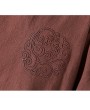 Mens Chinese Style Embroidery V-Neck Cotton T Shirts Casual Solid Color Long Sleeve Loose Tee Tops