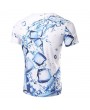 Mens Summer Unique Fashion Ice Cubes Printing O-neck Short Sleeve Casual Cool T-shirt