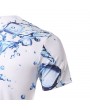 Mens Summer Unique Fashion Ice Cubes Printing O-neck Short Sleeve Casual Cool T-shirt