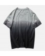 Mens Gradient Ramp Colour O neck Short Sleeve Loose Casual T shirt