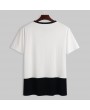 Mens 100% Cotton Breathable Contrast Color Short Sleeve Casual T-Shirts