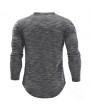 Mens Knitting Tops Solid Color Long-Sleeved O-Neck Regular Fit Casual T shirt