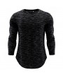 Mens Knitting Tops Solid Color Long-Sleeved O-Neck Regular Fit Casual T shirt