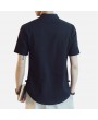 Mens National Style Cotton Linen Summer Short Sleeve Casual T shirt