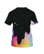 Mens's 3D Printed Colourful O-neck Short Sleeve Loose T-shirt