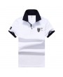 Mens Fashion Embroidery Logo Solid Color T Shirt Short Sleeve Casual Cotton Golf Shirt