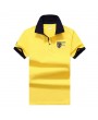 Mens Fashion Embroidery Logo Solid Color T Shirt Short Sleeve Casual Cotton Golf Shirt