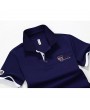 Mens Fashion Embroidery Logo Solid Color T Shirt Short Sleeve Casual Cotton Golf Shirt