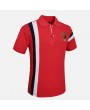 Mens Summer Breathable Embroidery Patchwork Business Casual Golf Shirt