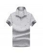 Summer Mens Short Sleeved Turndown Collar Sailing Boats Printing Golf Shirt