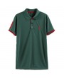 Mens Embroidery Turndown Collar Short Sleeve Spring Summer Business Casual Golf Shirt