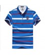 Mens Stripes Pattern Golf Shirt Short Sleeve Spring Summer Casual Tops