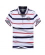 Mens Stripes Pattern Golf Shirt Short Sleeve Spring Summer Casual Tops