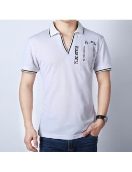 Mens Spring Summer Cotton Golf Shirt Casual Turn-down Collar T Shirts