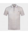 Mens Spring Summer Golf Shirt Striped Light-colored Soft Cotton Short Sleeve Casual Tops