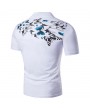 Mens Summer Butterfly Printed Short Sleeve Turn-down Collar Casual Golf Shirts