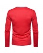 Mens Brief Style Golf Shirt Breathable Solid Color Slim Fit Long Sleeve Casual T Shirt