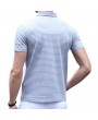 80% Cotton Striped Short Sleeve Casual Golf Shirt for Men