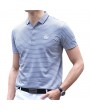 80% Cotton Striped Short Sleeve Casual Golf Shirt for Men