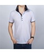 Mens Cool Summer Contrast Color Turn-down Collar Short Sleeve Golf Shirts