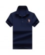 Mens Cotton Solid Color Turn-down Collar Short Sleeve Business Casual Golf Shirt