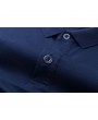 Mens Cotton Solid Color Turn-down Collar Short Sleeve Business Casual Golf Shirt