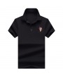 Mens Cotton Solid Color Turn-down Collar Short Sleeve Business Casual Golf Shirt