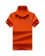 Mens Cotton Solid Color Turn-down Collar Short Sleeve Business Casual Golf Shirt