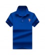 Mens Cotton Solid Color Turn-down Collar Short Sleeve Business Casual Golf Shirt