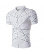 Mens Cotton Breathable Line T Shirts Casual Regular Fit Short Sleeve Golf Shirt