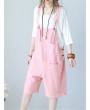 Sleeveless Button Solid Color Pockets Jumpsuit