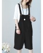 Sleeveless Button Solid Color Pockets Jumpsuit