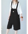 Sleeveless Button Solid Color Pockets Jumpsuit