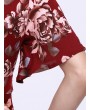 Women Sexy Vintage Floral Print V Neck Playsuit