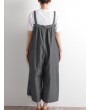 Harem Wide Legs Oversize Solid Color Bib Cargo Jumpsuit