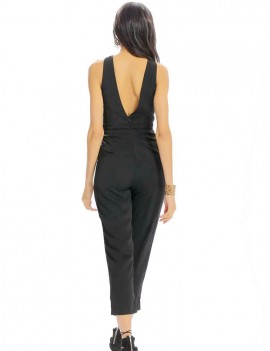 Women Casual Halter Collar Backless Hollow High Waist Jumpsuit