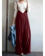 Spaghetti Strap Solid Color Wide Leg Loose Casual Romper