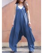 Baggy Wide Leg Spaghetti Straps V Neck Maxi Jumpsuit