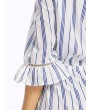 Women Casual Stripe Print Off Shoulder Half Sleeve jumpsuit