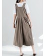 Embroidery Sleeveless Overall Wide Leg Jumpsuit For Women