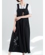 Embroidery Sleeveless Overall Wide Leg Jumpsuit For Women