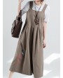 Embroidery Sleeveless Overall Wide Leg Jumpsuit For Women