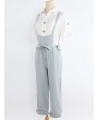 Casual Adjustable Strap Hip Pockets Solid Color Jumpsuit