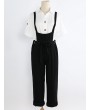 Casual Adjustable Strap Hip Pockets Solid Color Jumpsuit