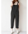 Women Loose Casual Solid Color Jumpsuits With Pocket