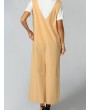 V-neck Straps Overhead Jumpsuit With Loose Wide Leg