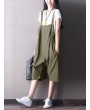 Strappy Solid Color Wide Legs Pockets Jumpsuit