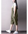 Strappy Solid Color Wide Legs Pockets Jumpsuit